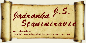 Jadranka Stanimirović vizit kartica